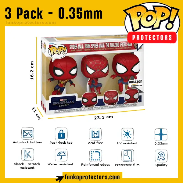 protecteur 3 pack spider man funko pop
